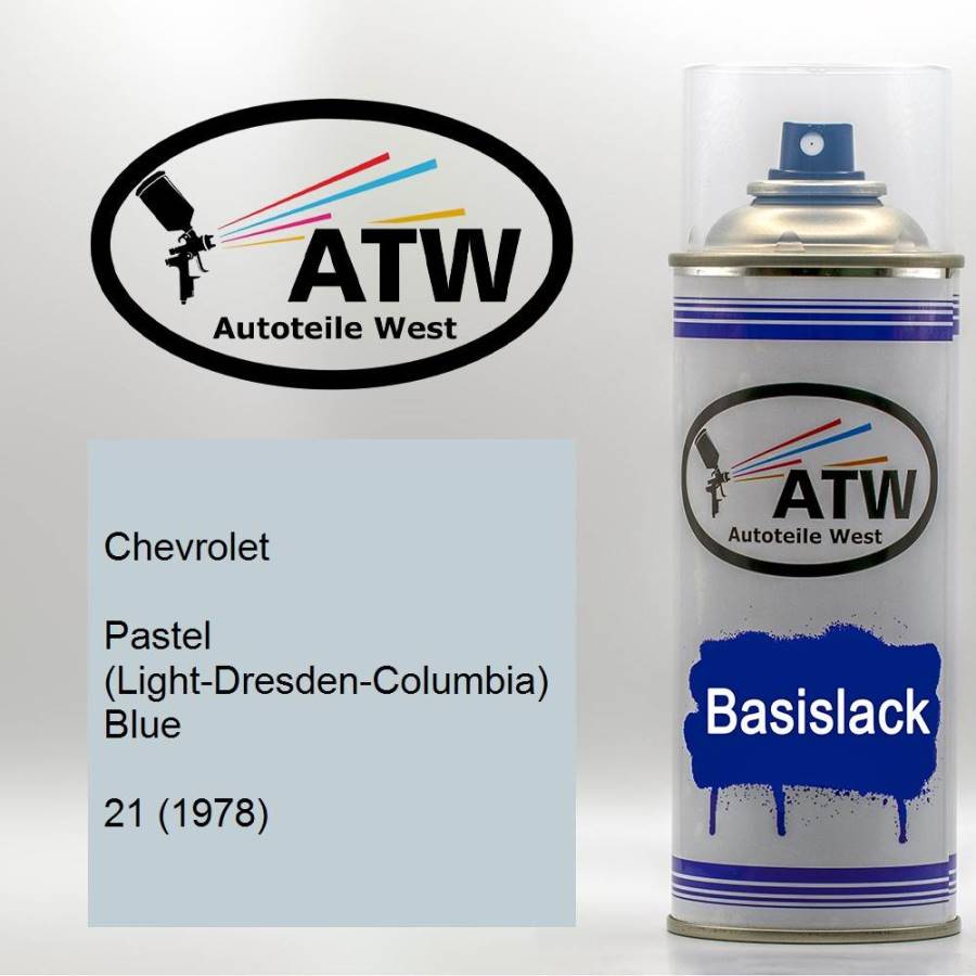 Chevrolet, Pastel (Light-Dresden-Columbia) Blue, 21 (1978): 400ml Sprühdose, von ATW Autoteile West.